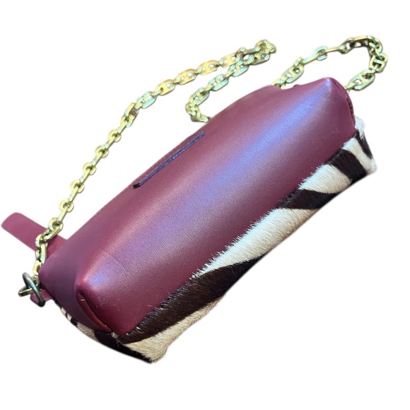 Parker Thatch Little Buddy Zebra And Leather Crossbody/Clutch - Picture 3 of 7